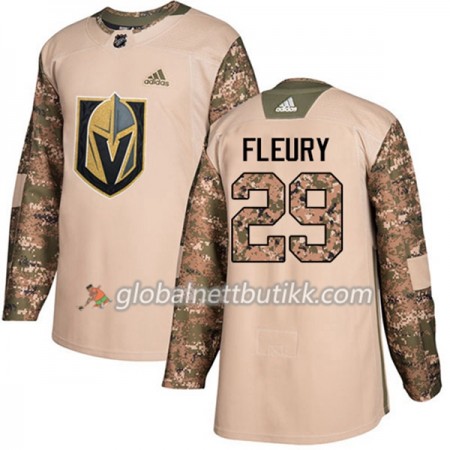 Vegas Golden Knights Hockeydrakt Marc-Andre Fleury 29 2017-2018 Camo Veterans Day Practice Adidas Authentic - Herre